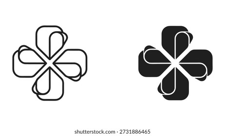 Diseño simple del logotipo del trébol de cuatro hojas