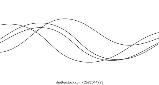 vetor de design simples de quatro linhas onduladas para plano de fundo de cartaz de banner.