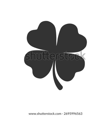 Simple of four-leaf black clover symbol icon. A symbol of good luck, fortune