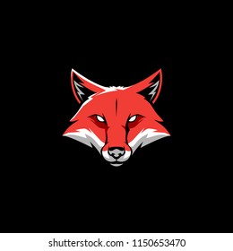 simple fox animal head vector template