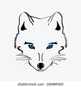 Simple fox with blue eyes vector file