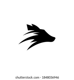 Simple fox head logo template in silhouette concept