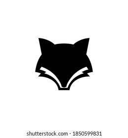 Simple fox head logo template in silhouette concept