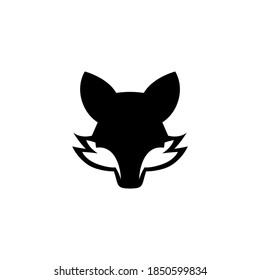 Simple fox head logo template in silhouette concept