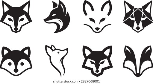 Simple fox head silhouette icon