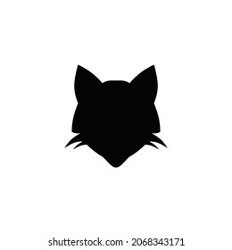 simple fox head silhouette iconic logo vector