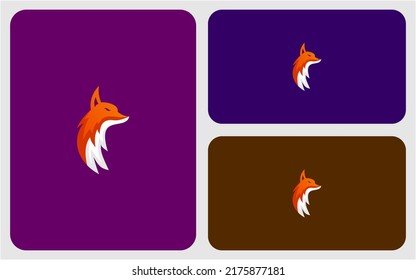 Simple fox icon vector logo design