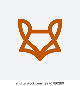 simple fox line icon logo vector design, modern abstract foxes or fennec logo pictogram animal design