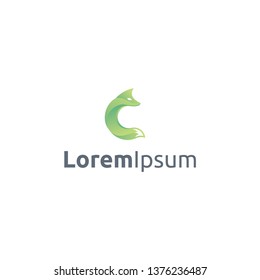 simple fox logo design / minimalist fox initial C logo inspiration for your company