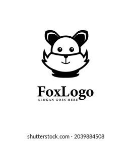 Simple fox logo design template