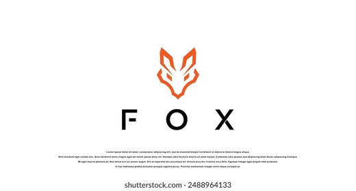 Simple fox logo design with unique concept , premium vector