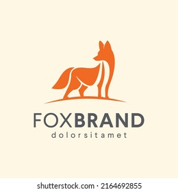 Simple Fox Logo design Vector Illustration of wolf