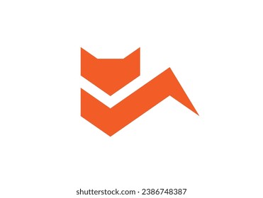 simple fox logo design vector illustration