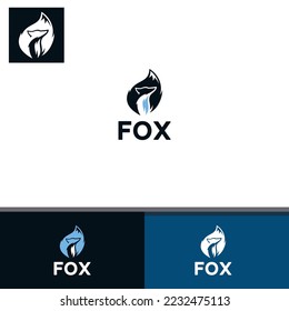 LOGO FOX SIMPLE, silueta de grandes iluminaciones vectoriales coyote