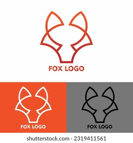 Simple fox logo vector, minimalis and modern fox logo, geometric logo abstrak. Shape of fox, clean logo