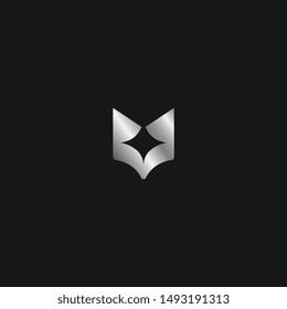 Simple fox with metal color for logo