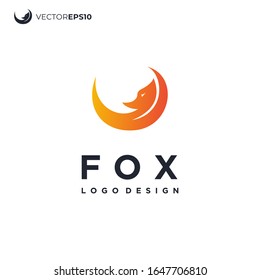 Simple Fox and Moonlight Logo Design