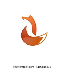 Simple Fox stand look back logo