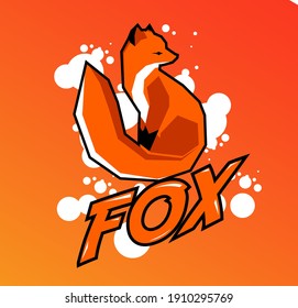 
Simple Fox vector image in orange color