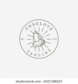 Simple Foxglove flower logo, spring flower vector design