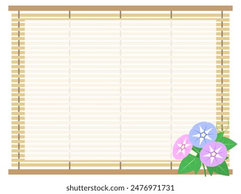 Simple frame of bamboo blinds and morning glory