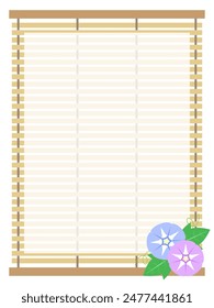 Simple frame of bamboo blinds and morning glory