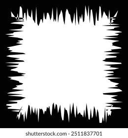 simple frame black color and zigzag style. Vector image. Fantasy patterns of frames.