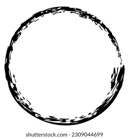 simple frame from black crayon, at white background
