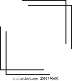 Simple frame border line page isolated on transparent background