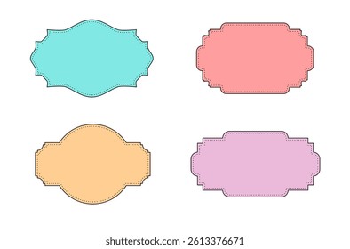 Simple frame border and line vector with ornament shape for design certificate label ornate rectangle classic retro corner outline element wedding antique award old background stroke embellish templat
