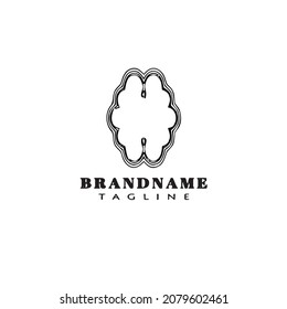 imagen del logotipo del borde del marco simple caricatura icono negro lindo ilustración del vector aislado moderno