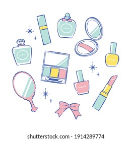 simple frame of cosmetic items