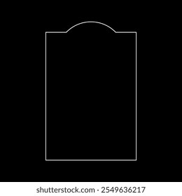 Simple Frame with Curve Line on the Top, can use for Framework, Ornate, Decoration, Certificate Line, Text Space or Graphic Design Element. Vector Illustration