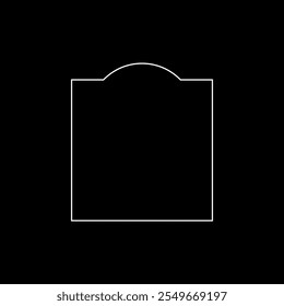 Simple Frame with Curve Line on the Top, can use for Framework, Ornate, Decoration, Certificate Line, Text Space or Graphic Design Element. Vector Illustration
