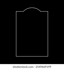 Simple Frame with Curve Line on the Top, can use for Framework, Ornate, Decoration, Certificate Line, Text Space or Graphic Design Element. Vector Illustration