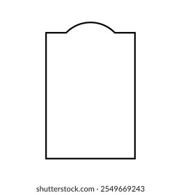 Simple Frame with Curve Line on the Top, can use for Framework, Ornate, Decoration, Certificate Line, Text Space or Graphic Design Element. Vector Illustration