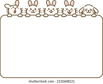 Simple Frame with Cute Rabbits
