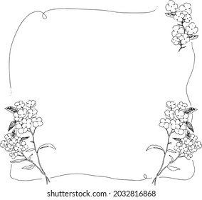 A simple frame decorated with cute flowers