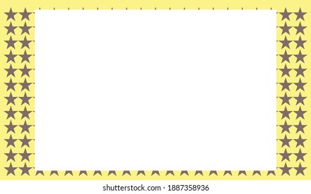 A simple frame decorated with a repeating pattern of black stars on a yellow and gold background. Suitable for use to put memorable photos on special days.