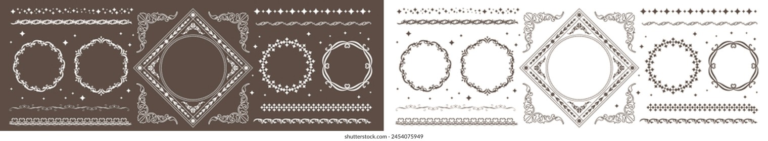 Conjunto de diseño de marco simple. Bordes decorativos perfectos para bodas, invitaciones, etc.