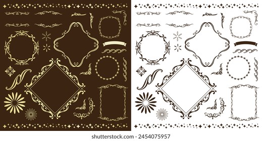 Simple frame design set. Decorative borders perfect for weddings, invitations, etc.