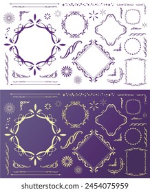 Conjunto de diseño de marco simple. Bordes decorativos perfectos para bodas, invitaciones, etc.
