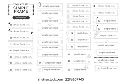 Simple Frame Design Set Main Line Vector Material