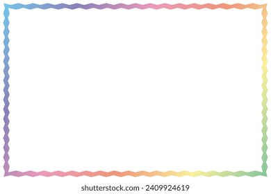 Simple of frame. Design vector rectangle zigzag lines spectrum on white background. Design print for illustration, greeting cards, wedding invitations, restaurant menu, royal certificates, Set 6