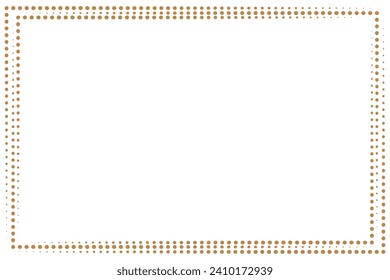 Simple of frame. Design vector rectangle with halftone dots gold on white background. Design print for illustration, greeting cards, wedding invitations, restaurant menu, royal certificates. Set 29