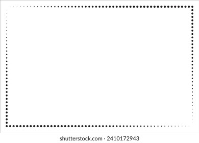 Simple of frame. Design vector rectangle with halftone dots black on white background. Design print for illustration, greeting cards, wedding invitations, restaurant menu, royal certificates. Set 25