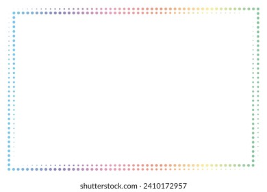 Simple of frame. Design vector rectangle with halftone dots spectrum on white background. Design print for illustration, greeting cards, wedding invitations, restaur 27