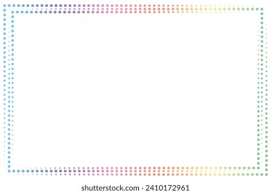 Simple of frame. Design vector rectangle with halftone dots spectrum on white background. Design print for illustration, greeting cards, wedding invitations, restaurant menu, royal certificate. Set 30