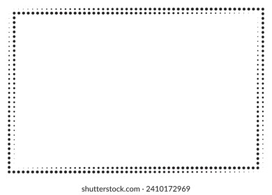 Simple of frame. Design vector rectangle with halftone dots black on white background. Design print for illustration, greeting cards, wedding invitations, restaurant menu, royal certificates. Set 28
