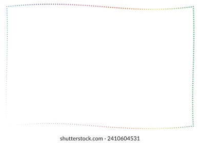 Simple of frame. Design vector rectangle with dots twist spectrum on white background. Design print for illustration, greeting cards, wedding invitations, menu, royal certificates, background. 8